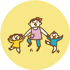 園庭遊び　順次降園のイラスト